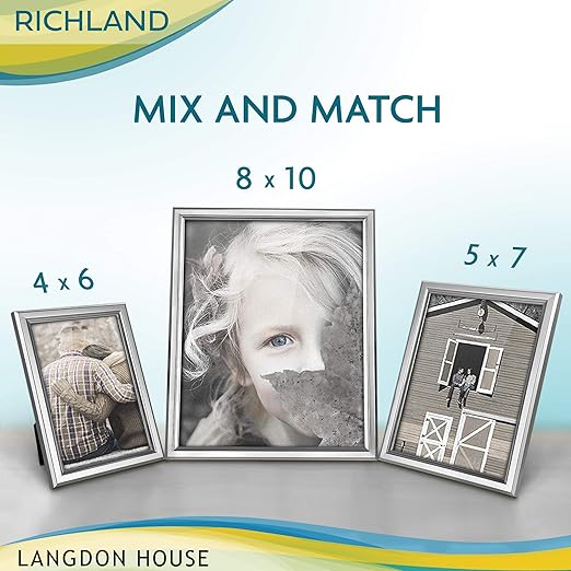 Langdon House 5x7 Silver Picture Frame, Distinguished Edging for Classic Style, Richland Collection