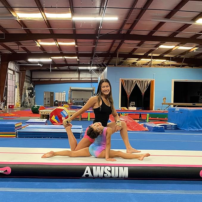 AWSUM Inflatable Air Gymnastics Mat 10ft13ft16ft20ft23ft Training mat 48 inches Thick tumbling mat with Electric Pump for HomeGymOutdoor