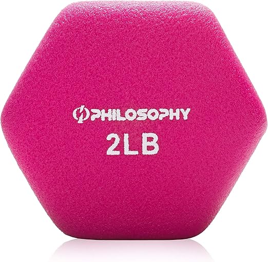 Philosophy Gym Set of 2 Neoprene Dumbbell Hand Weights, Hexagon Shape