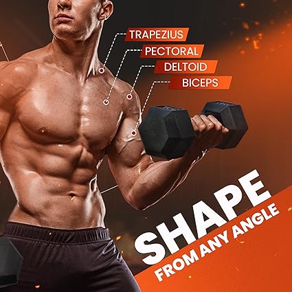 Yes4All Chrome Grip Encased Hex Dumbbells Hand Weights With Anti-Slip 5-50 LBS Single