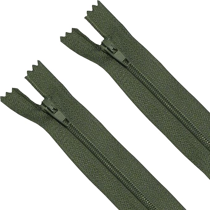 Seeking ROAM Standard Zippers, Nylon Coil, 2 Pieces (Olive Military Green, 12 Inches)