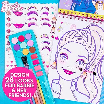 Barbie Makeup Artist Magazine by Horizon Group USA, Create Your Own Hair Makeup Looks Using 130 Stencils, 180 Stickers, Crayons, Pretend Makeup More