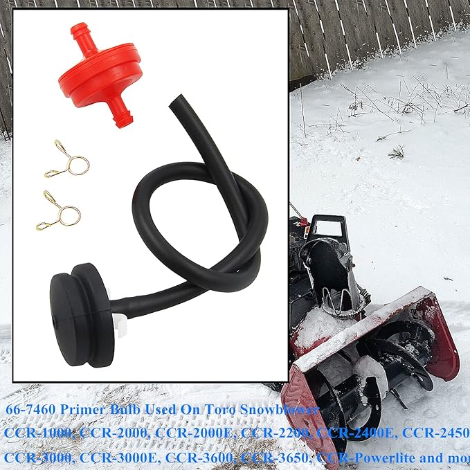 66-7460 Bulb-Primer Kit for Toro Lawn-Boy Snowblower Snowthrower (Includes 66-7460 Primer Bulb 44-2750 Primer Body Hose 298090 Fuel Filter)