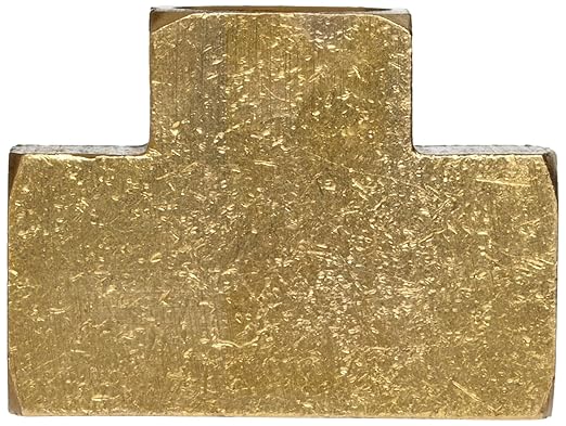 Anderson Metals 06101-12 Brass Pipe Fitting, Barstock Tee, 3/4" x 3/4" x 3/4" Female Pipe
