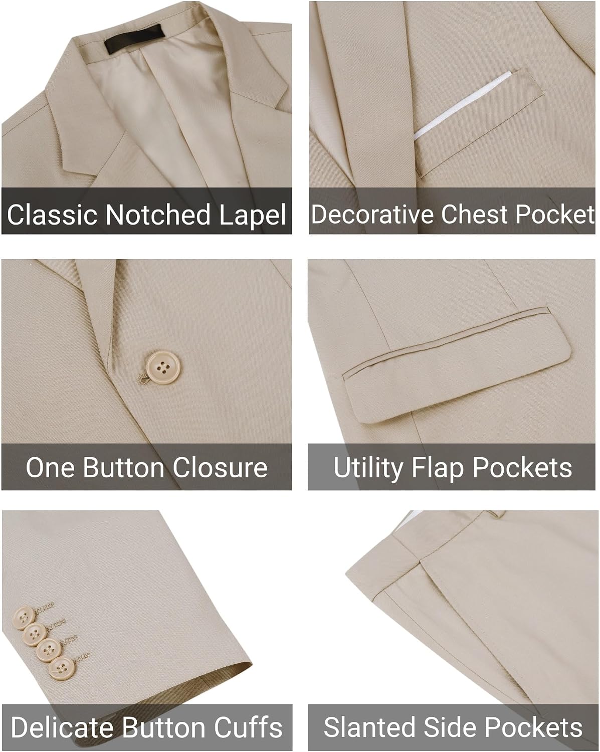 Cloudstyle Men's 2-Piece Suits Slim Fit 1 Button Dress Suit Jacket Blazer & Pants Set