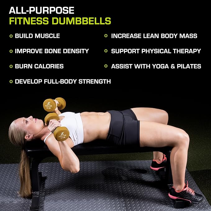 ProsourceFit Neoprene Dumbbell Coated for Non-Slip Grip, 10 lb