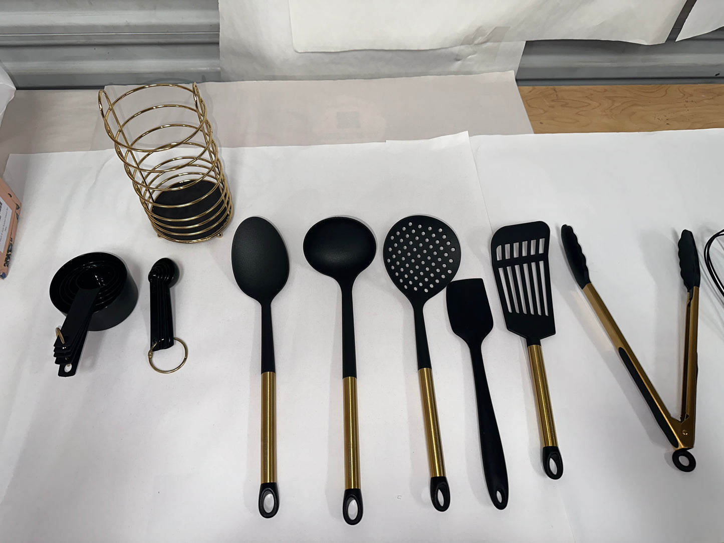 Styled Settings Black and Gold Kitchen Utensils Set - 18 Piece Nonstick BPA Free Silicone Cooking Tools with Measuring Cups - Luxury Kitchen Accessories for Stylish Cooking and Baking