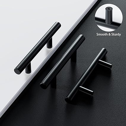 1 Pack Cabinet Pulls Stainless Steel 5 Inch Length 3 Inch Hole Center Kitchen Handle Cupboard Drawer Pull Cabinet Handles Matte Black
