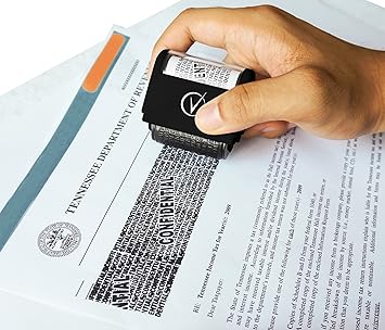 Identity Theft Protection Roller Stamps Wide Kit - Confidential Roller Stamp, Anti Theft, Privacy Security Stamp, Designed for ID Blackout Security - Classy Black with 3 Refills