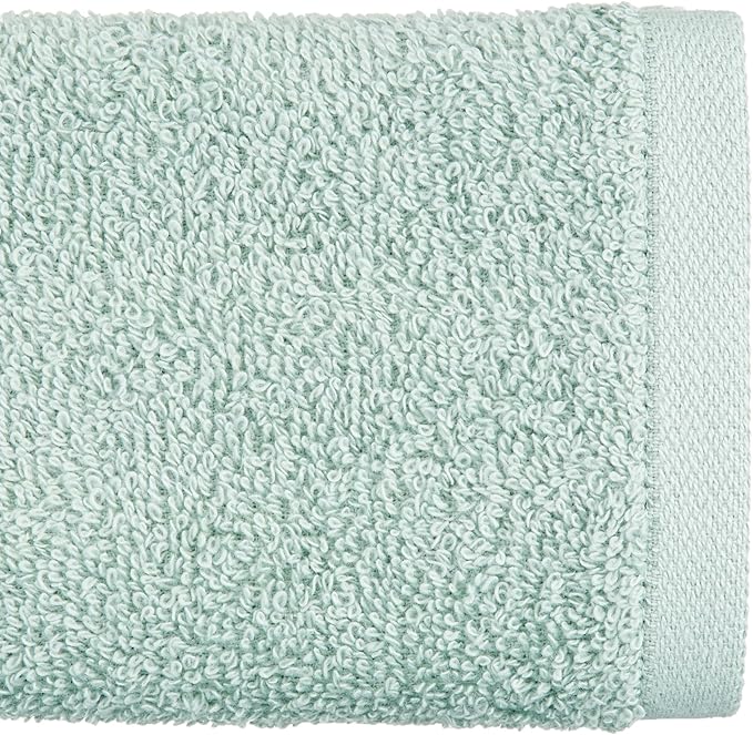 Basics face Towels for bathroom, 100 Cotton Extra Absorbent washcloth, Fast Drying - salon towel - 24 Pack (12 x 12 inches), Seafoam Green, Ice Blue, White