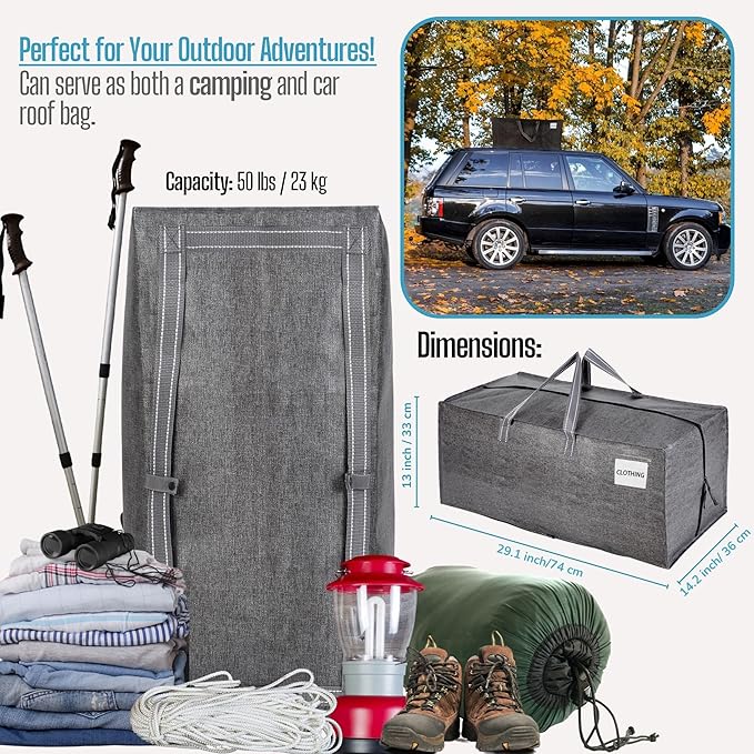 VENO 8 Pack Moving Bags wBackpack Straps, Heavy Duty, Moving Boxes Alternative, Packing Supplies, Large Storage Totes for Dorm Room Essentials with Zipper for Clothes (Gray, 8 Pack)