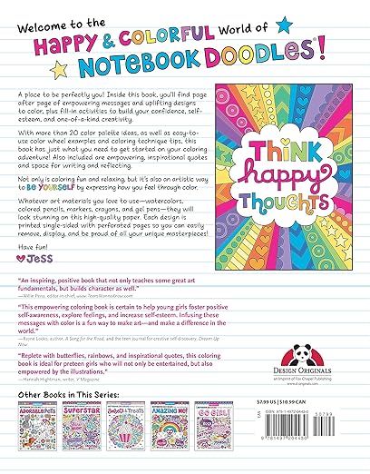 Notebook Doodles Girl Power! Coloring Activity Book (Design Originals) 32 Inspiring, Beginner-Friendly Art Activities to Boost Confidence Self-Esteem in Tweens, on High-Quality Perforated Paper