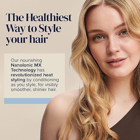 Bio Ionic Long Barrel Styler, Curling Iron with Moisture Heat Technology NanoIonic MX, Versatile Curling Wand with Adjustable Heat Settings, Hair Curler with Extended Barrel