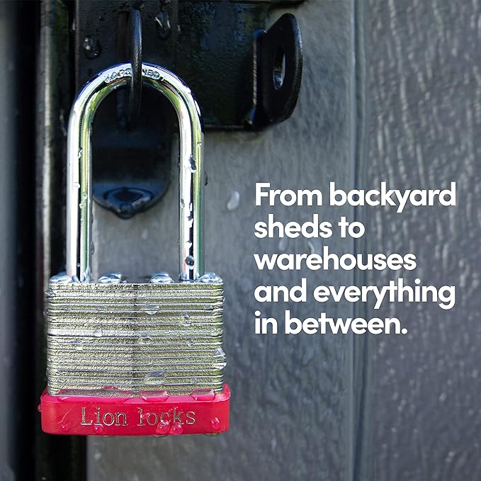 12 Keyed Alike Padlocks with 2" Long Shackle, 24 Keys - Padlocks for Outdoor Use, Locks with Keys, Hardened Steel Case, Pick Resistant Brass Pin Cylinder for Hasp Latch, Locker, Gate