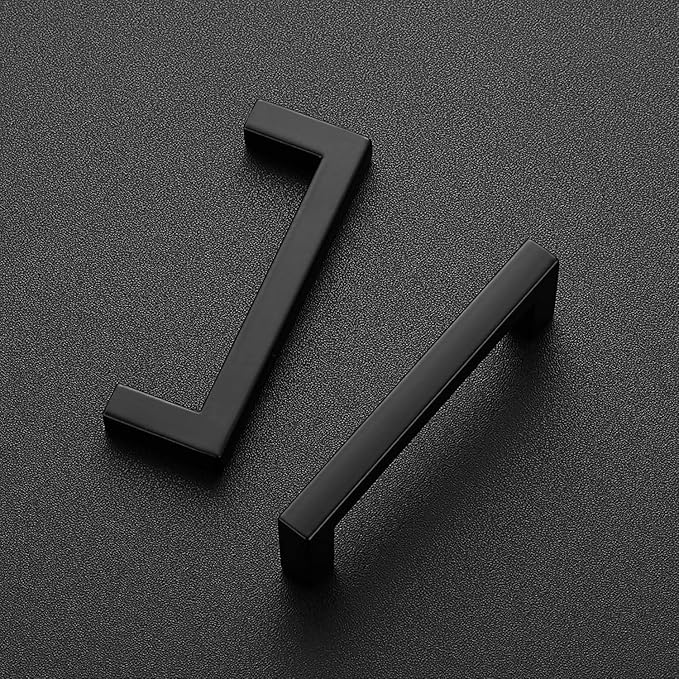 Ravinte Square Bar 3 Inch Slim Drawer Handles - Matte Black Drawer Pulls
