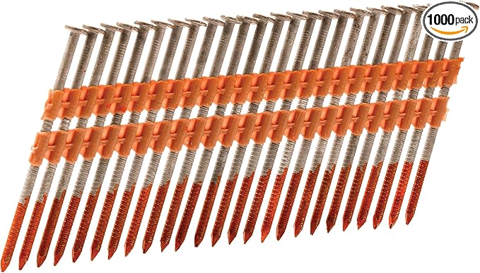 Metabo HPT Framing Nails 3 Inch x 0.120 21 Degree Full Round Head Ring Shank Hot Dipped Galvanized 1,000 Count 20302SHPT