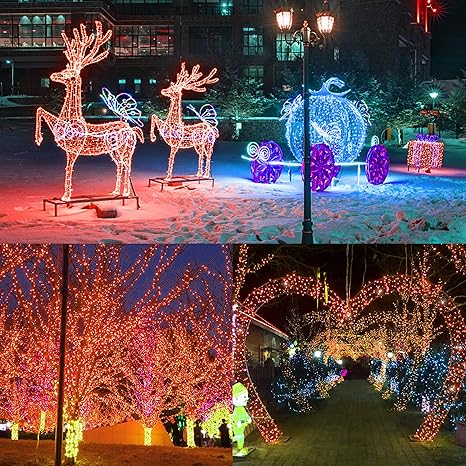 300 LED Halloween Lights, 98.5FT Halloween String Lights with 8 Lighting Modes, Waterproof Connectable Mini Lights, Plug in for Indoor Outdoor Holiday Christmas Party Bedroom Decorations (Orange)