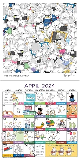 Sandra Boynton's Every Day's a Fabulous Holiday 2024 Wall Calendar