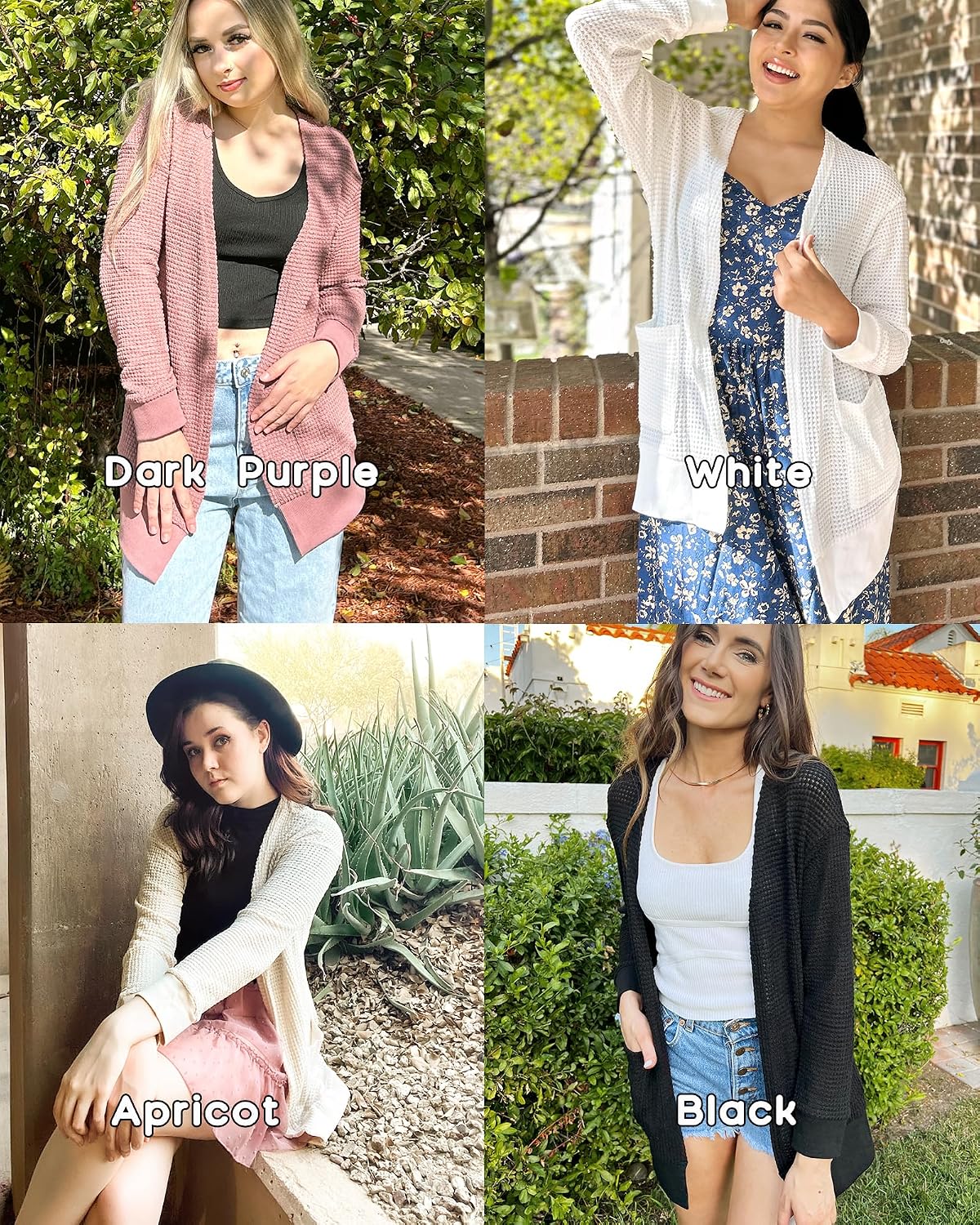 STYLEWORD Women's Fall Fashion Cardigan Sweater Lightweight Open Front Long Casual Outfits with Pockets