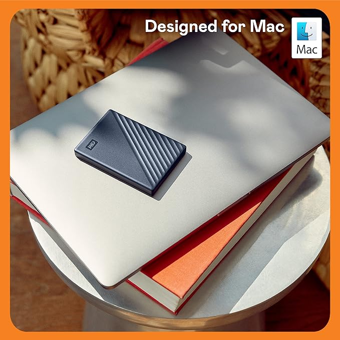 WD 5TB My Passport for Mac, Navy, Portable External Hard Drive with backup software and password protection, USB 3.1USB 3.0 compatible - WDBA2F0050BBL-WESN