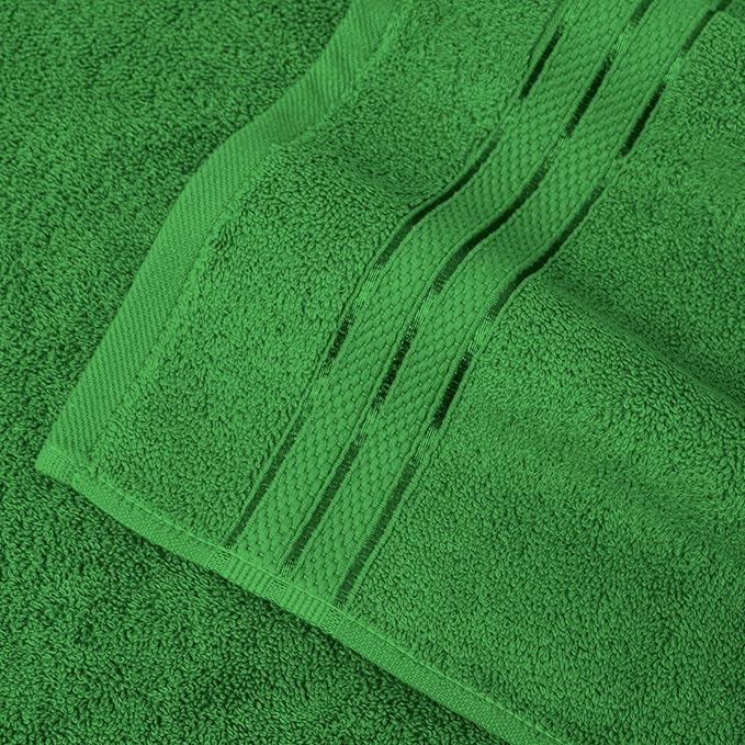 Elegant Comfort Three Line Popcorn Towel Set for Bathroom 35 x 70 inches, Premium Hotel Quality 1-PACK Jumbo Towels, 100 Turkish Cotton,Soft and Durable, Quick Dry and Highly Absorbent, Emerald Green