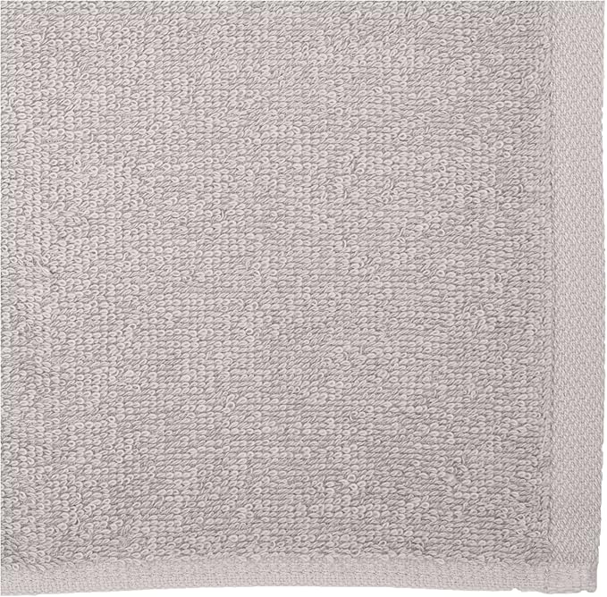 Basics face Towels for bathroom, 100 Cotton Extra Absorbent washcloth, Fast Drying salon towel - 24 Pack Gray (12 x 12 inches)
