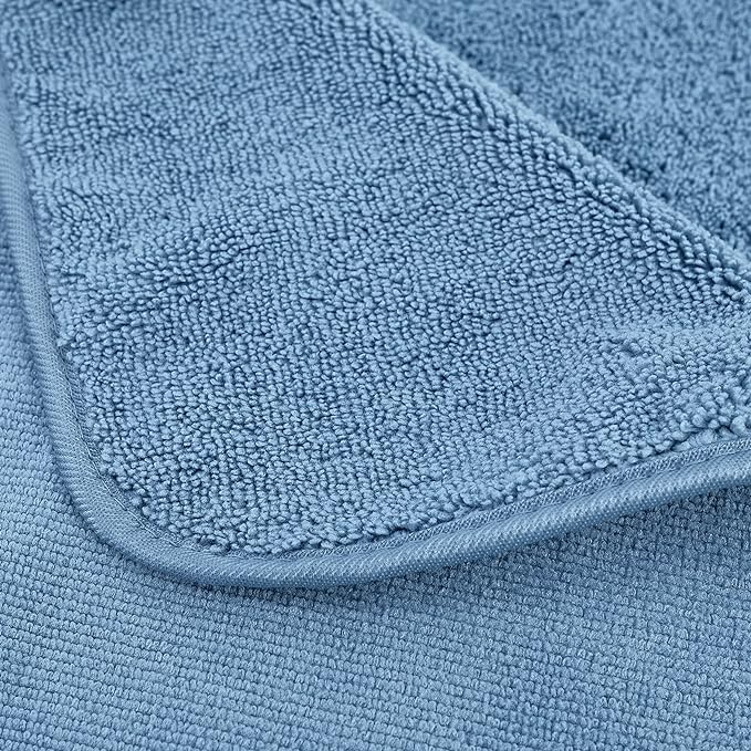 POLYTE Quick Dry Lint Free Microfiber Bath Sheet, 35 x 70 in, Pack of 2 (Blue)