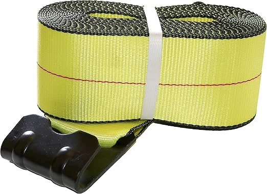 4" x 30' DKG Cargo Winch Strap with Flat Hook - Ideal Flatbed Truck Tie Down (1 Pack)