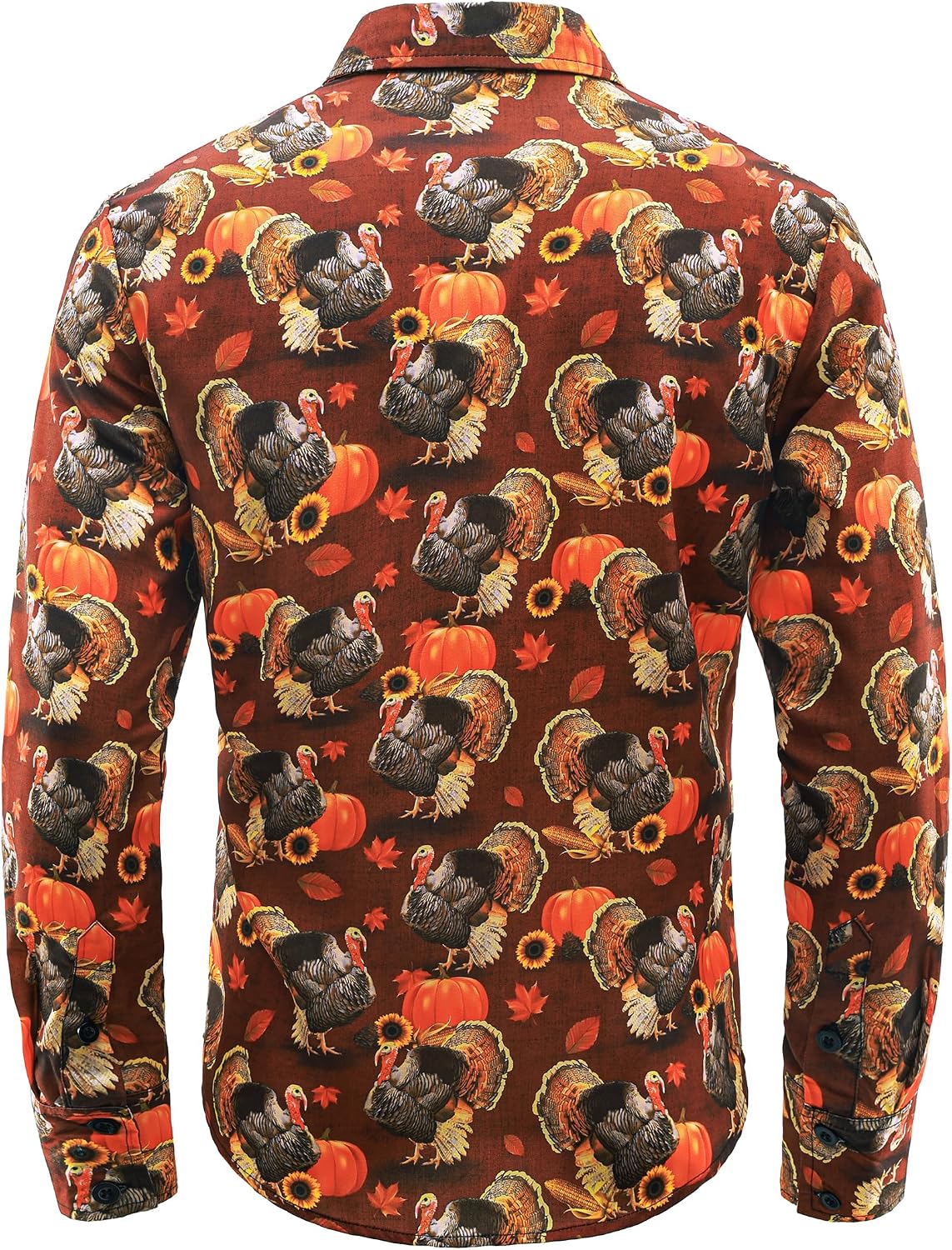 JOTOOK Mens Christmas Shirts Funny Turkey Thanksgiving Shirts Santa Claus Long Sleeve Button Down Shirt
