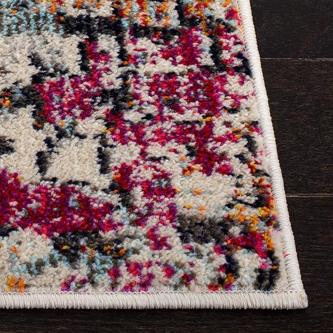 SAFAVIEH Madison Collection 8' Square BlackGold MAD460Z Modern Abstract Non-Shedding Living Room Dining Bedroom Area Rug