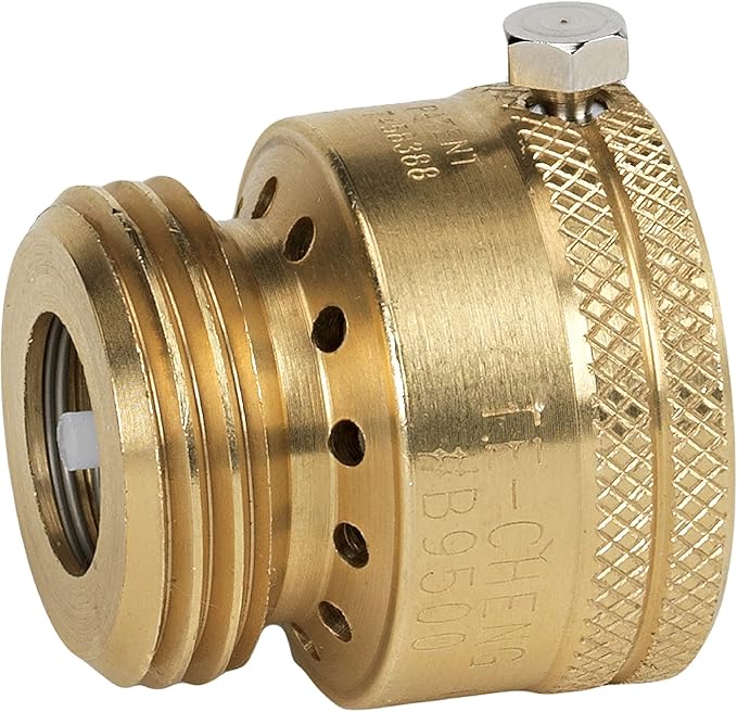 Homewerks Worldwide VACBFPZ4B Vacuum Breaker Hose Bib Backflow Preventer, 3/4 Inch, Brass