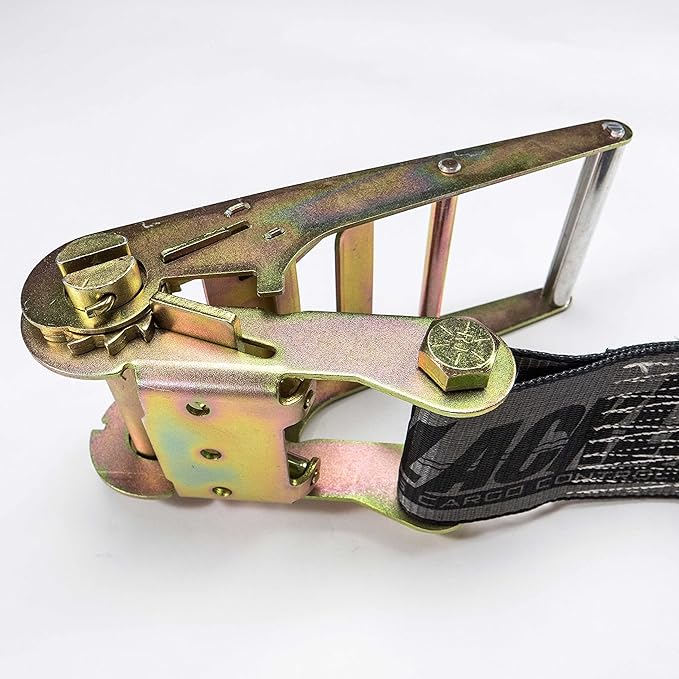 US Cargo Control Blackline Ratchet Strap with Chain Extension, 4 Inch Wide X 3.75 Foot Long, 30 Inch Grade 70 Chain Extension, Strong and Durable