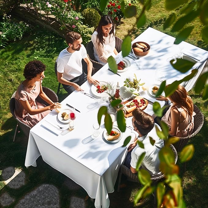 60 x 102 inch rectangular tablecloth, 6-foot tablecloth, washable polyester