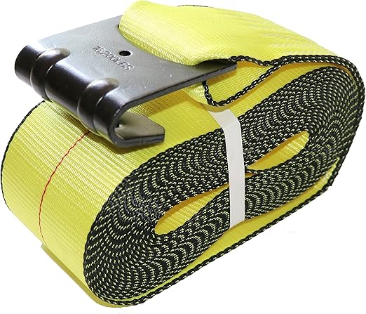 4" x 30' DKG Cargo Winch Strap with Flat Hook - Ideal Flatbed Truck Tie Down (1 Pack)