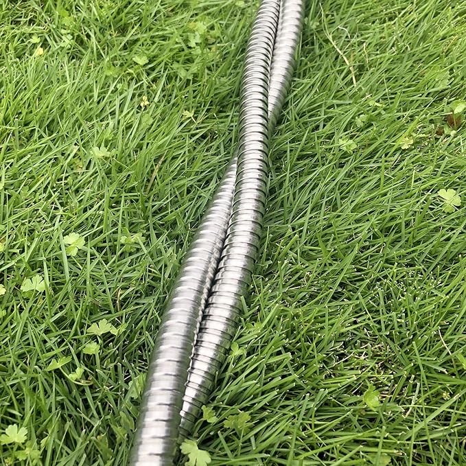 Yanwoo 304 Stainless Steel 30 Feet Garden Hose with Female to Male Connector, Water Hose, Metal Hose, Outdoor Hose (30ft)