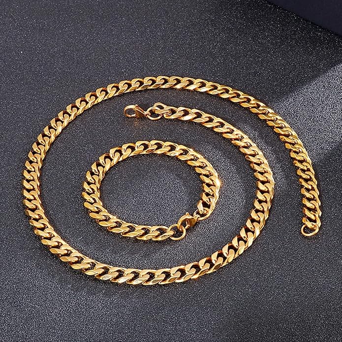 Metal Bracelets for Men Gold, Chain Bracelets Personality Fashion Stainless Steel Mens Bracelet Vintage
