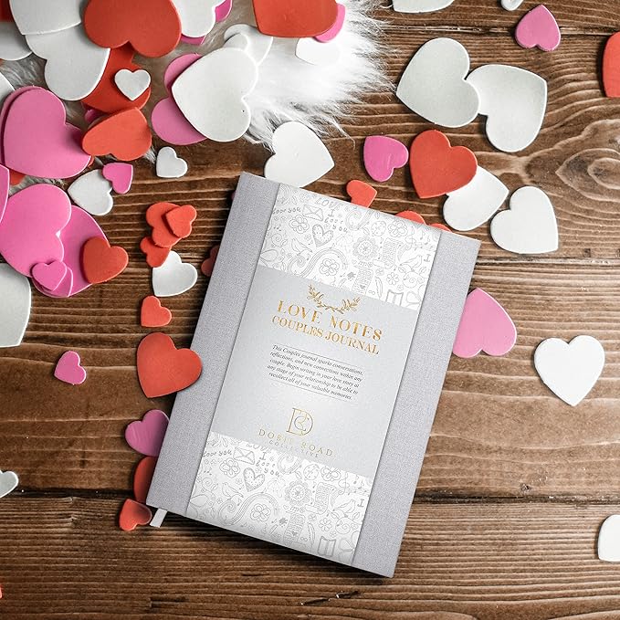 Love Notes Couples Journal For Him and Her Linen Hardcover Book To Fill Out Together Memories of Us Anniversary The Marriage Our Story Wedding Journal, Gray, DR-