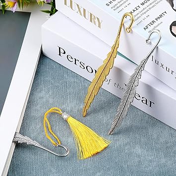 Tatuo 27 Pieces Feather Bookmarks Feather Metal Colorful Bookmarks for Readers Book Lovers(Stylish Styles)