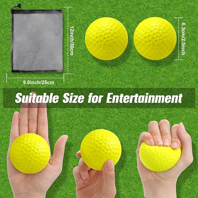 Libima 20 Pcs Mini Golf Stress Ball Bulk 2.5 Inch Foam Golf Practice Balls Stress Relief Sports Stress Ball with Storage Bag for Golf Birthday Party Favors School Carnival Reward Gift