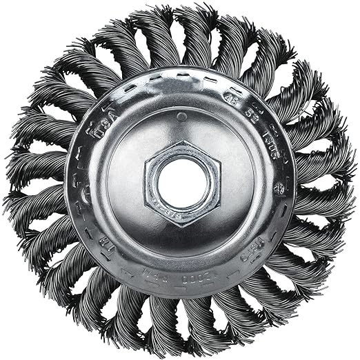 48-52-5030 4 Inch Carbon Steel Full Cable Twist Knot Wheel Fits for 4-12 Inch Or 5 Inch Grinders with 58-11 Threaded Spindles