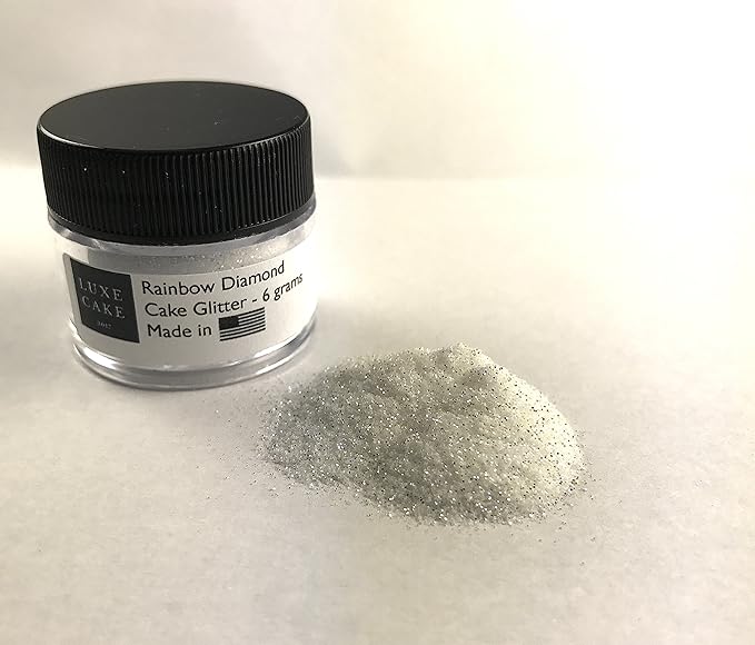 Luxury Cake Glitter, 6 grams, USA Made (Rainbow White)
