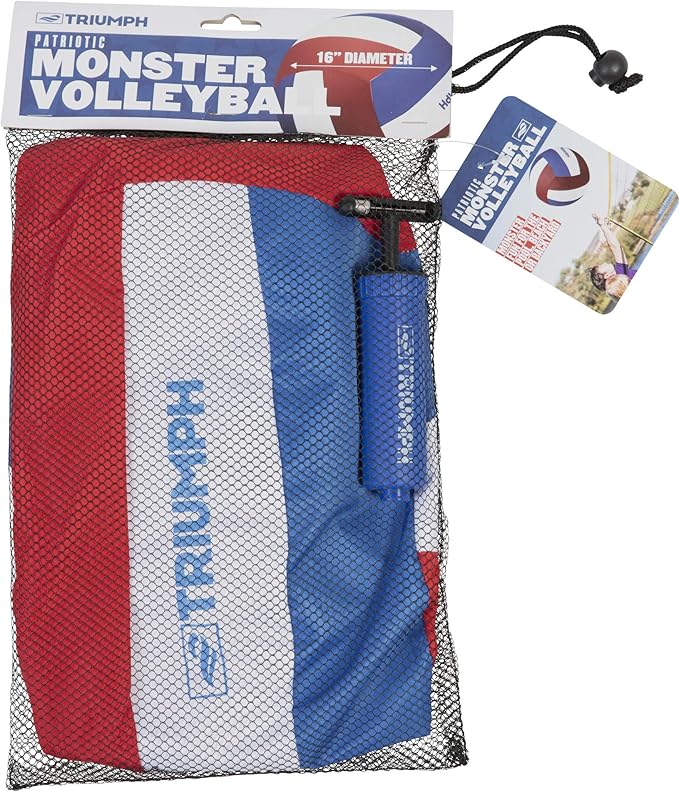 Triumph Sports Patriotic Monster Volleyball - from The Beach to The Backyard, Play Multiple Games with The Monster Volleyball