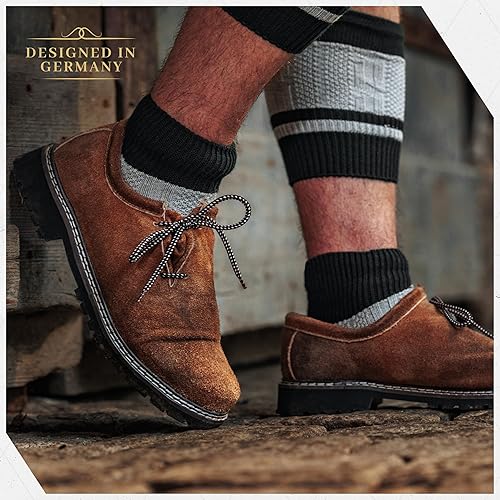 BAVARIA TRACHTEN Lederhosen Shoes Trachten Boots - Haferl Authentic German Shoe for Oktoberfest Outfit - Trachten Shoes - Oktoberfest Shoes - Real Leather - Dark Brown