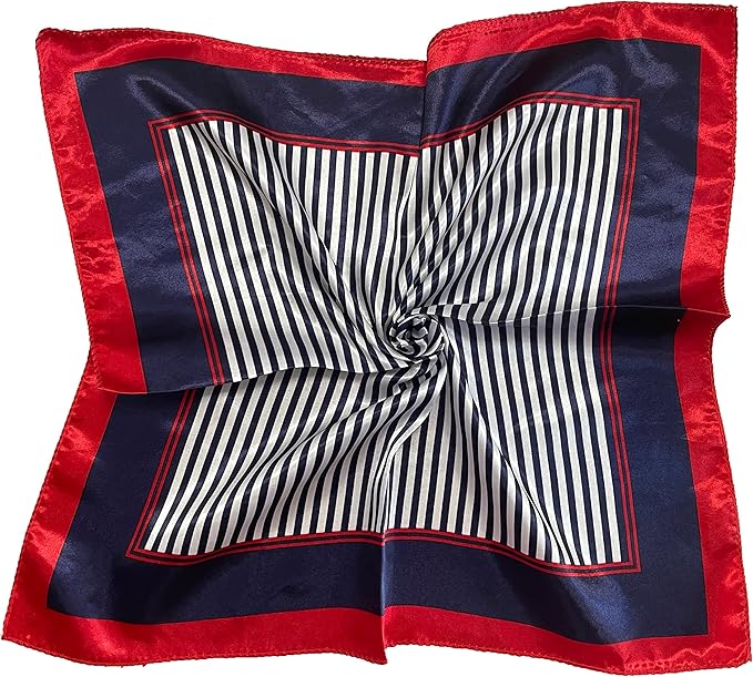 Silk Feeling Square Satin Head Scarf, Neck Scarves Kerchief for Women Ladies Girls, 19.7"x19.7" (50x50cm)