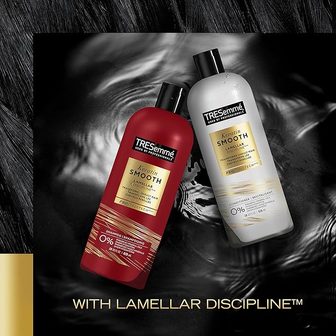 TRESemm Shampoo Keratin Smooth 4 pack Transforming Unruly Hair, Formulated with Lamellar-Discipline, 28 Fl Oz
