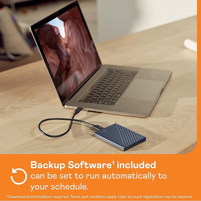 WD 5TB My Passport for Mac, Navy, Portable External Hard Drive with backup software and password protection, USB 3.1USB 3.0 compatible - WDBA2F0050BBL-WESN