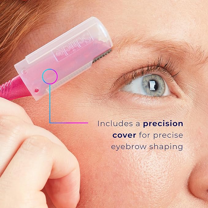 Schick Hydro Silk Touch-Up Dermaplaning Tool with Precision Cover, 3ct Dermaplane Razor, Face Razors for Women, Eyebrow Razor, Facial Razor, Dermaplaning Razor, Womens Face Razor Peach Fuzz Remover