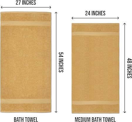 Utopia Towels 6 Pack Small Bath Towel Set, 24 by 48 Inches, 500 GSM 100 Ring Spun Cotton, Lightweight and Highly Absorbent Quick Drying Premium Towels for Hotel, Spa and Bathroom, Beige