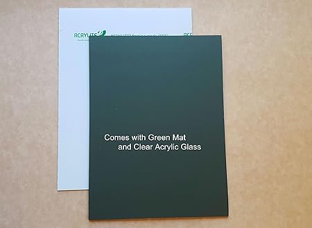 16x20 Mahogany Color, Moulding brn-002, Green Mat (Holds 13x17 Masters Golf Flags; Flag not incl)