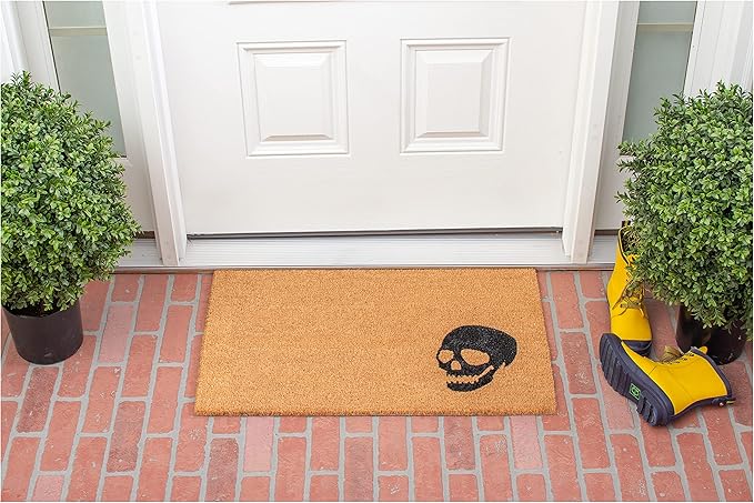 Calloway Mills 153591729 Black Skull Doormat 17" x 29"
